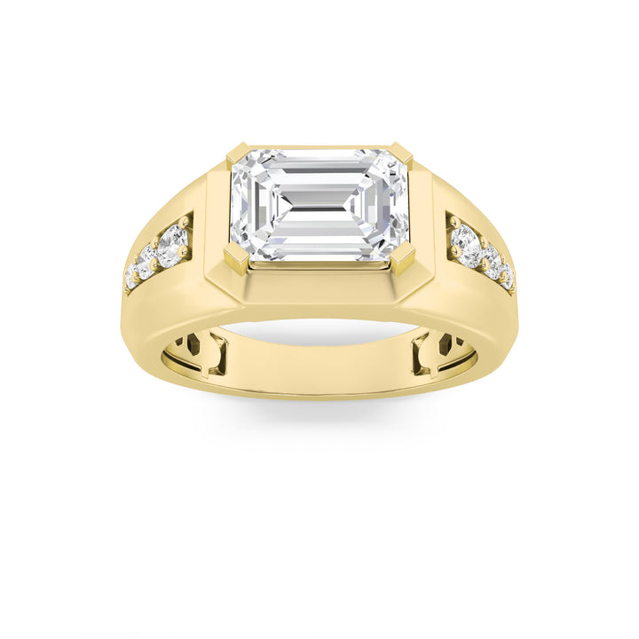 3.25Cttw Emerald Shaped Lab Grown Diamond (F/VS) Ring in 14K Gold