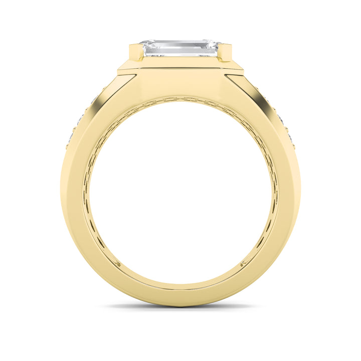 3.25Cttw Emerald Shaped Lab Grown Diamond (F/VS) Ring in 14K Gold