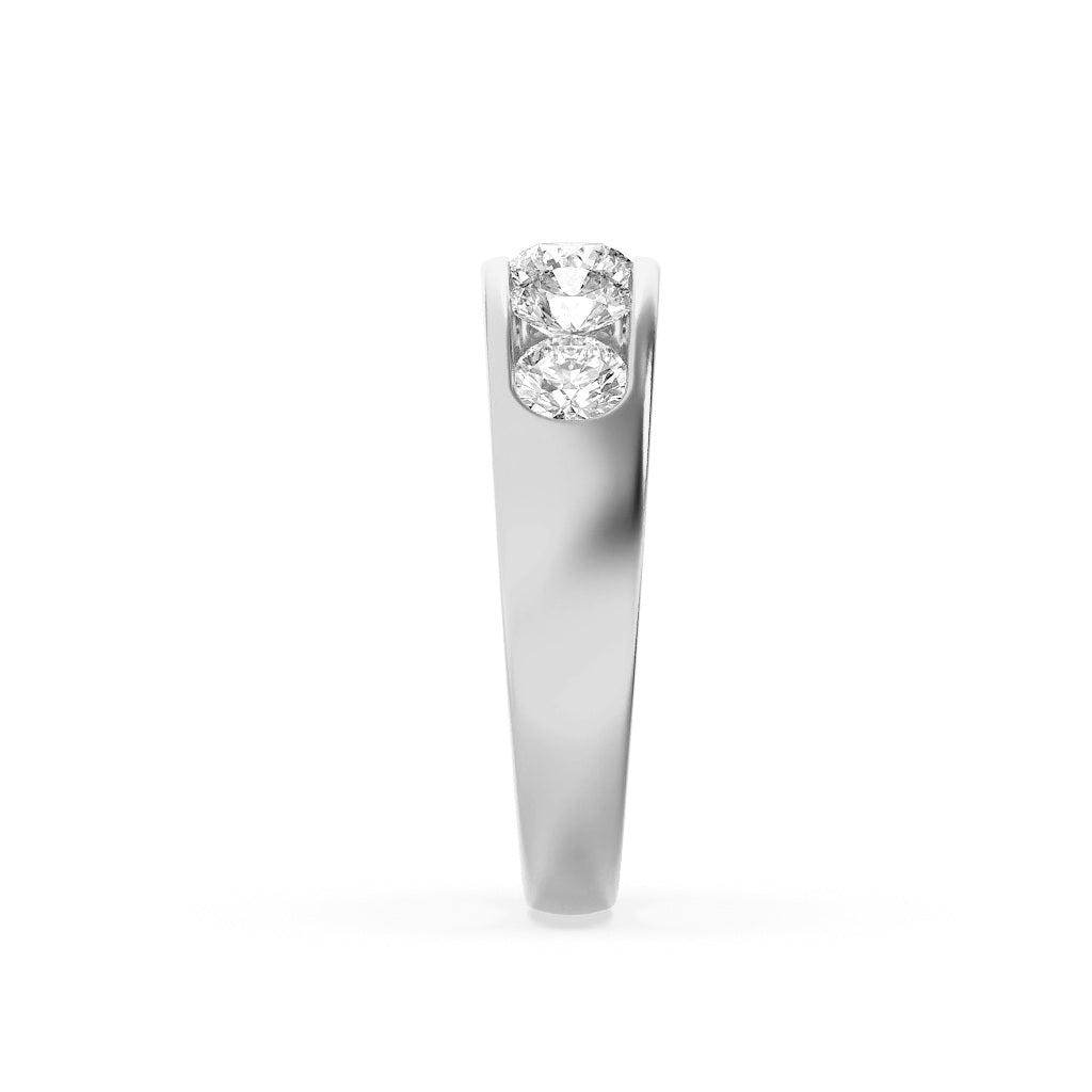 2Cttw Round Shaped Lab Grown Diamond (F/VS) Mens Ring in 14K Gold