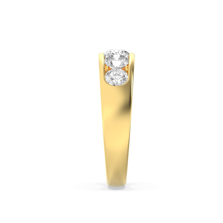 2Cttw Round Shaped Lab Grown Diamond (G/VS) Mens Ring in 14K Gold