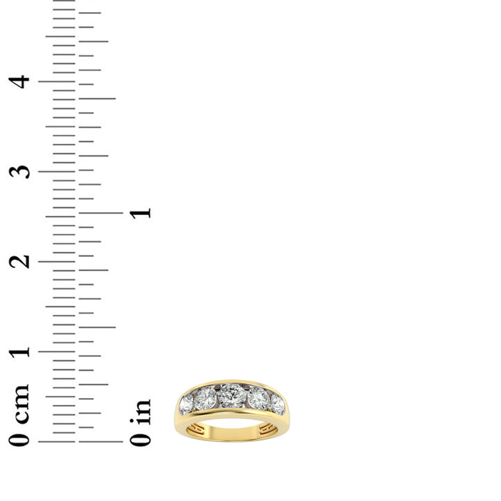 2Cttw Round Shaped Lab Grown Diamond (G/VS) Mens Ring in 14K Gold