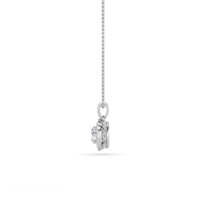 1.25Cttw Round Shaped Lab Grown Diamond (F/VS) Halo Pendant in 14K Gold