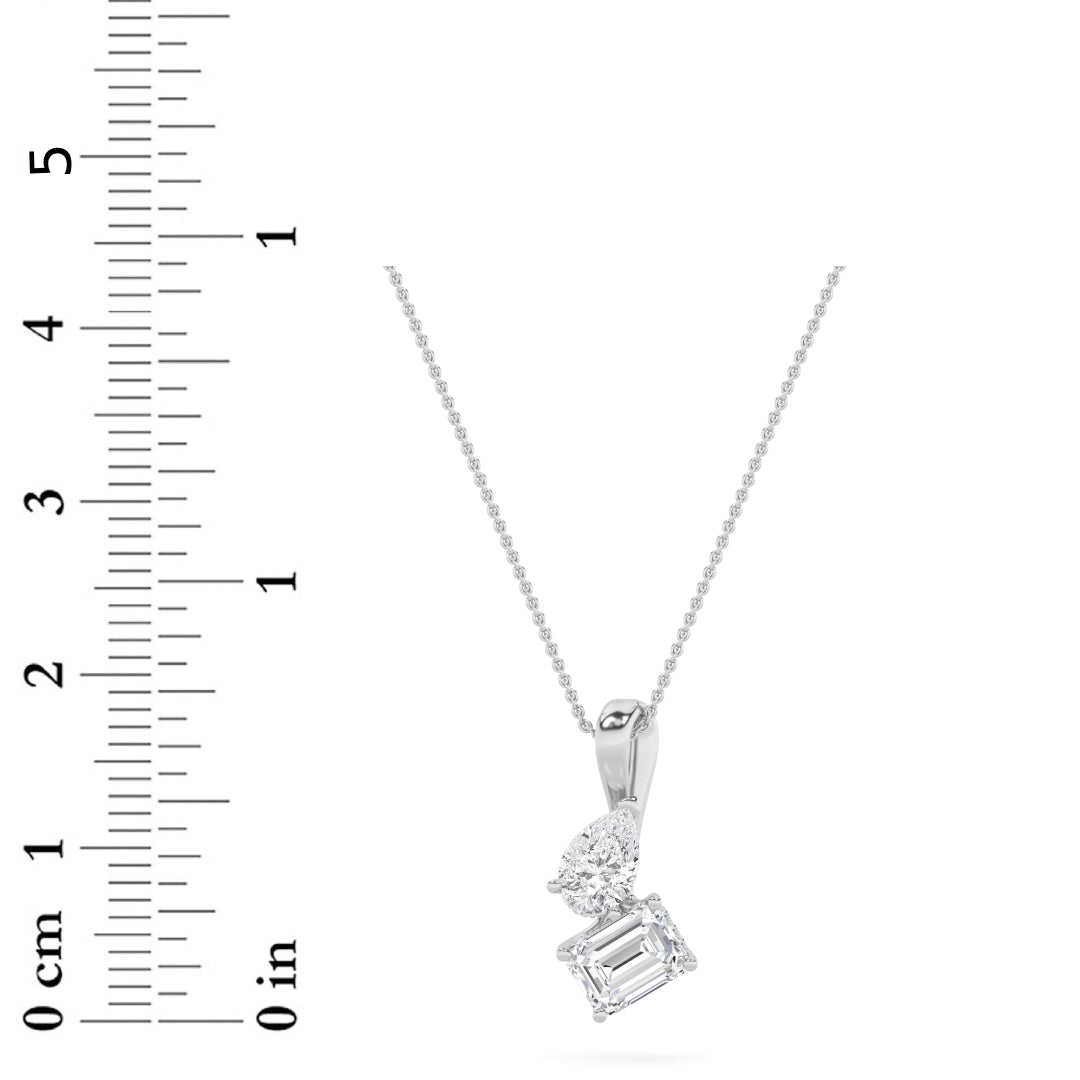 3Cttw Radiant Shaped Lab Grown Diamond (F/VS) TOIEt Moi Fashion Pendant in 14K Gold