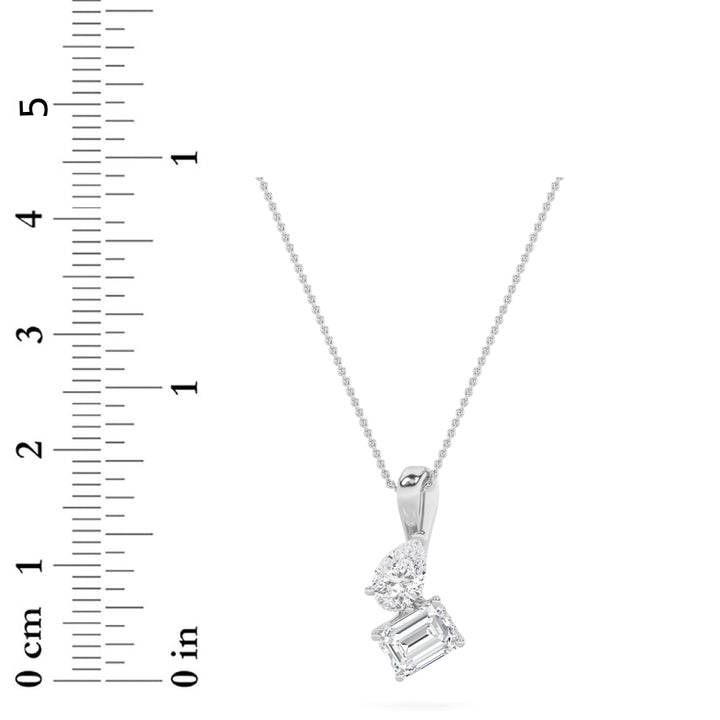 3Cttw Radiant Shaped Lab Grown Diamond (F/VS) TOIEt Moi Fashion Pendant in 14K Gold