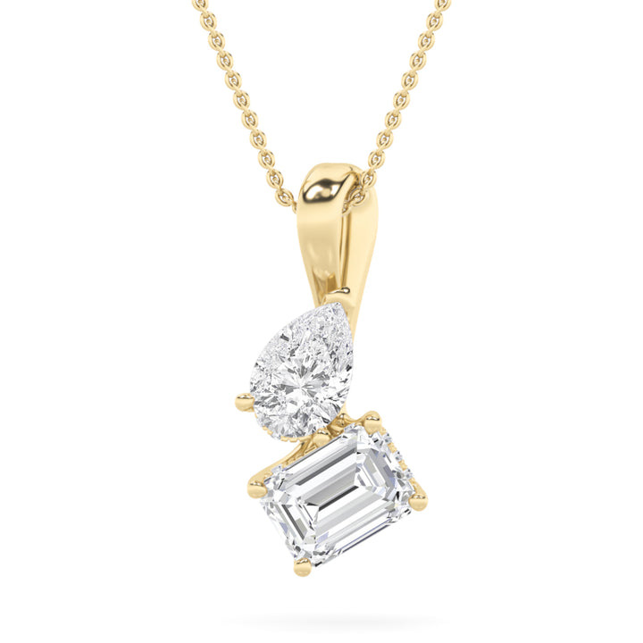 3Cttw Radiant Shaped Lab Grown Diamond (F/VS) TOIEt Moi Fashion Pendant in 14K Gold
