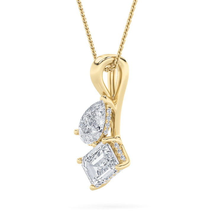 3Cttw Radiant Shaped Lab Grown Diamond (F/VS) TOIEt Moi Fashion Pendant in 14K Gold