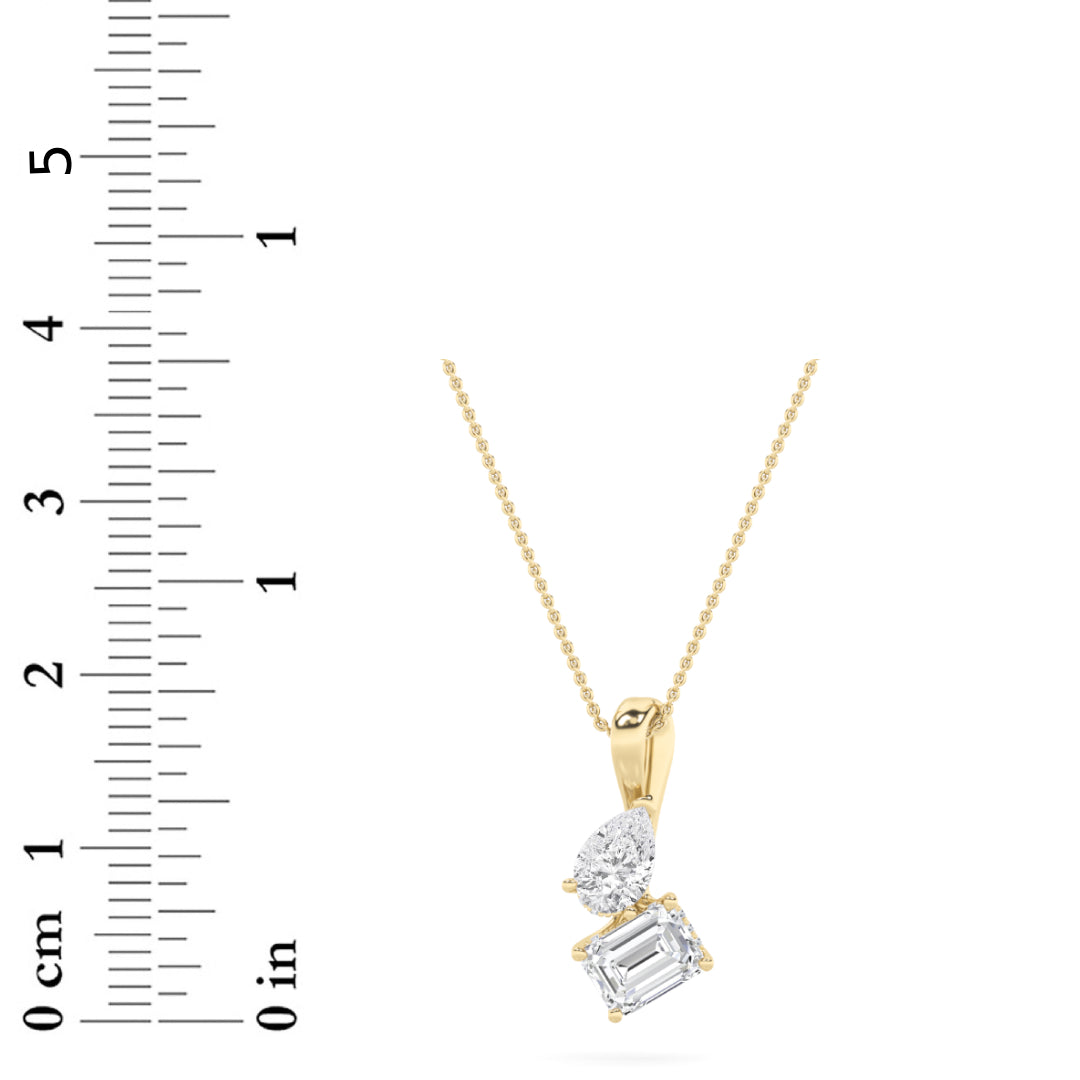 3Cttw Radiant Shaped Lab Grown Diamond (F/VS) TOIEt Moi Fashion Pendant in 14K Gold