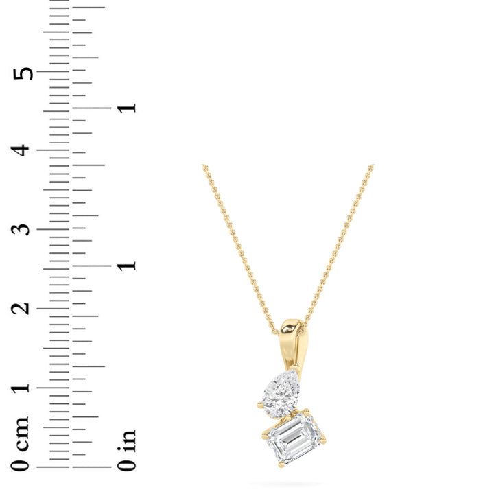 3Cttw Radiant Shaped Lab Grown Diamond (F/VS) TOIEt Moi Fashion Pendant in 14K Gold