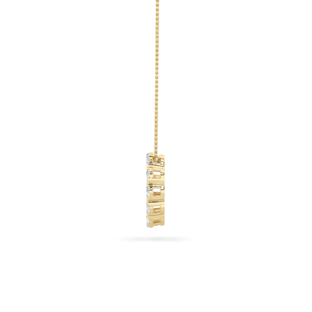 2Cttw Round Shaped Lab Grown Diamond (F/VS) Circle Pendant in 14K Gold