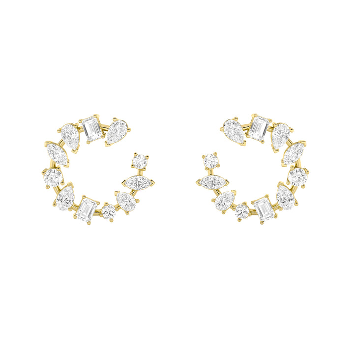 5Cttw Mix Shaped Lab Grown Diamond (F/VS) Fancy Circle Earrings in 14K Gold