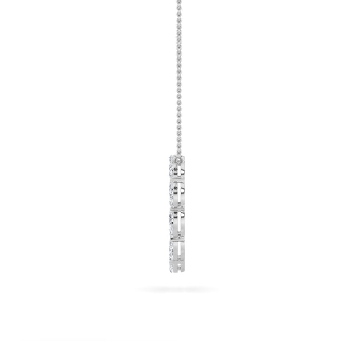 2Cttw Marquise Shaped Lab Grown Diamond (F/VS) Circle Necklace in 14K Gold