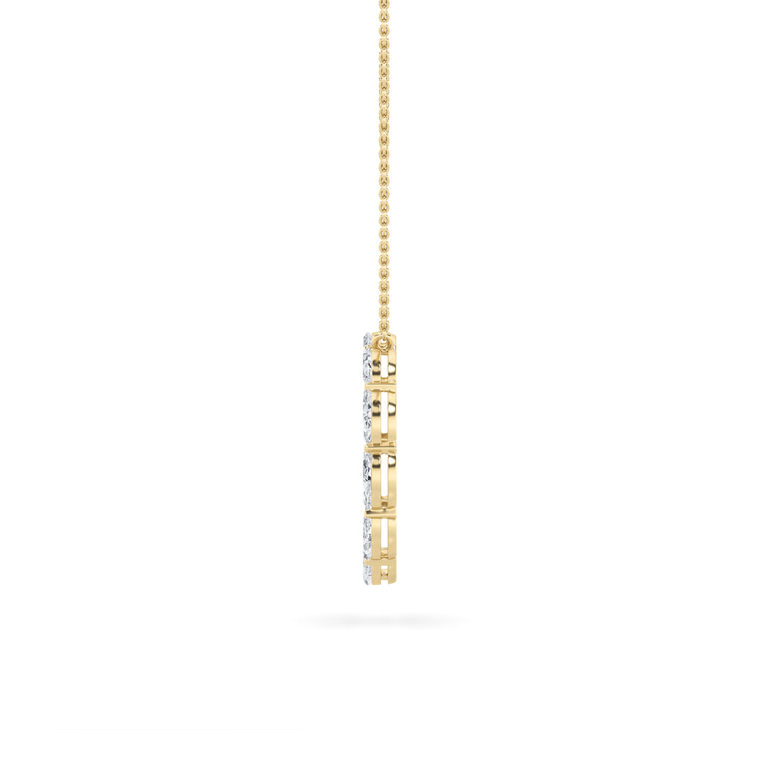 2.25Cttw Marquise Shaped Lab Grown Diamond (F/VS)Circle Necklace in 14K Gold