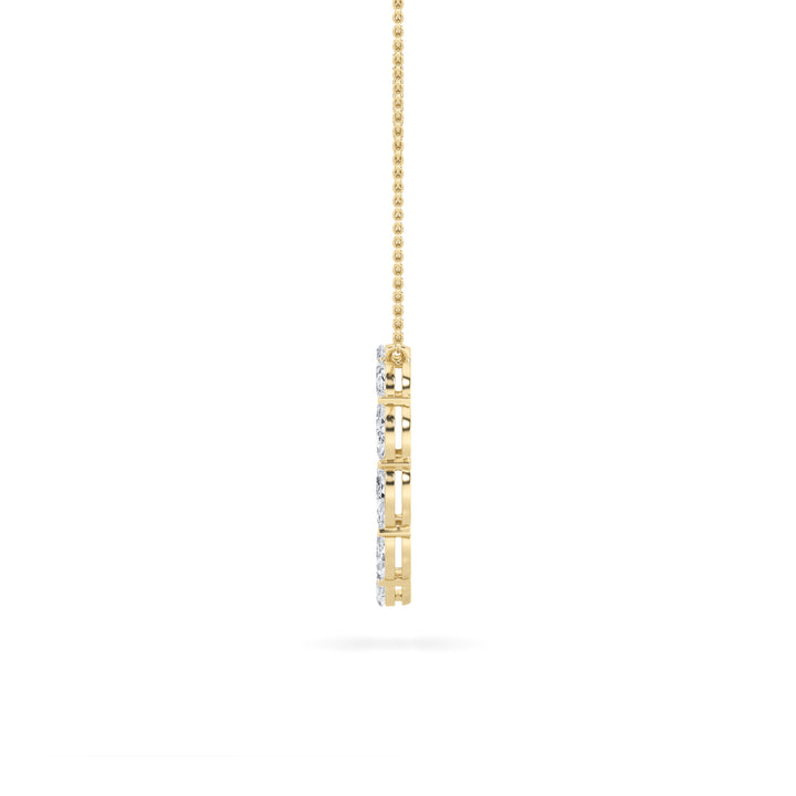 2.25Cttw Marquise Shaped Lab Grown Diamond (F/VS)Circle Necklace in 14K Gold