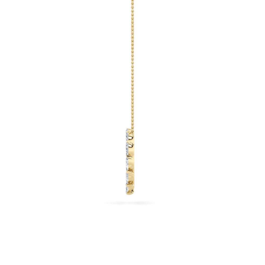 2Cttw Marquise Shaped Lab Grown Diamond (F/VS) Circle Necklace in 14K Gold