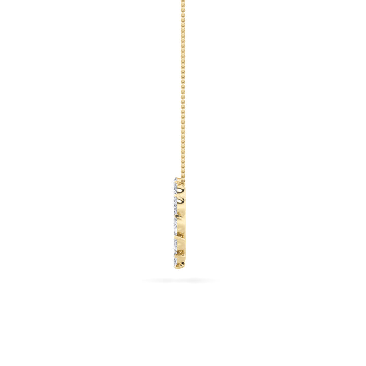 2Cttw Marquise Shaped Lab Grown Diamond (F/VS) Circle Necklace in 14K Gold