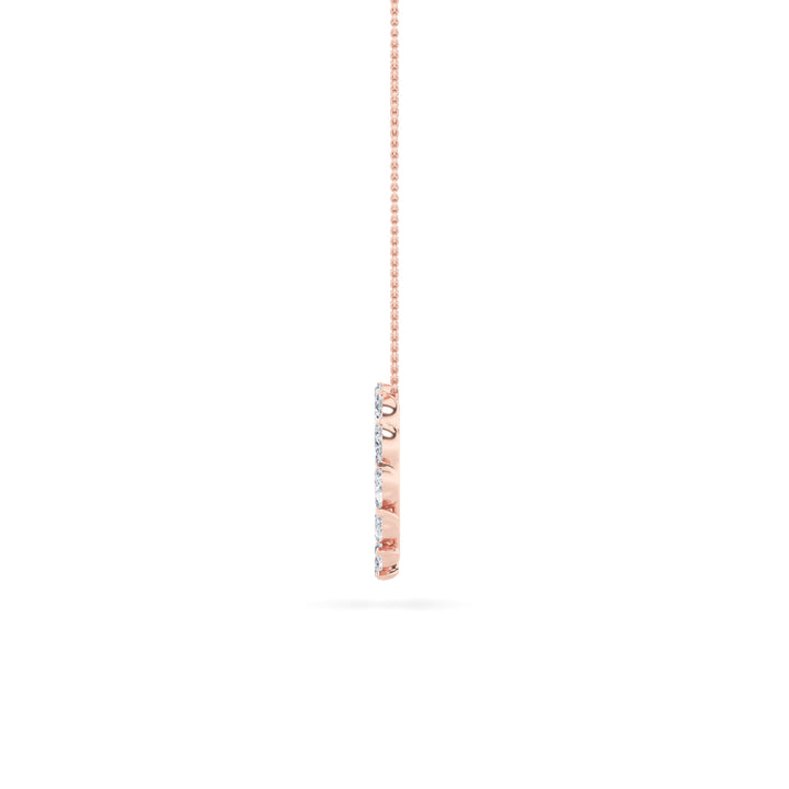 2Cttw Marquise Shaped Lab Grown Diamond (F/VS) Circle Necklace in 14K Gold