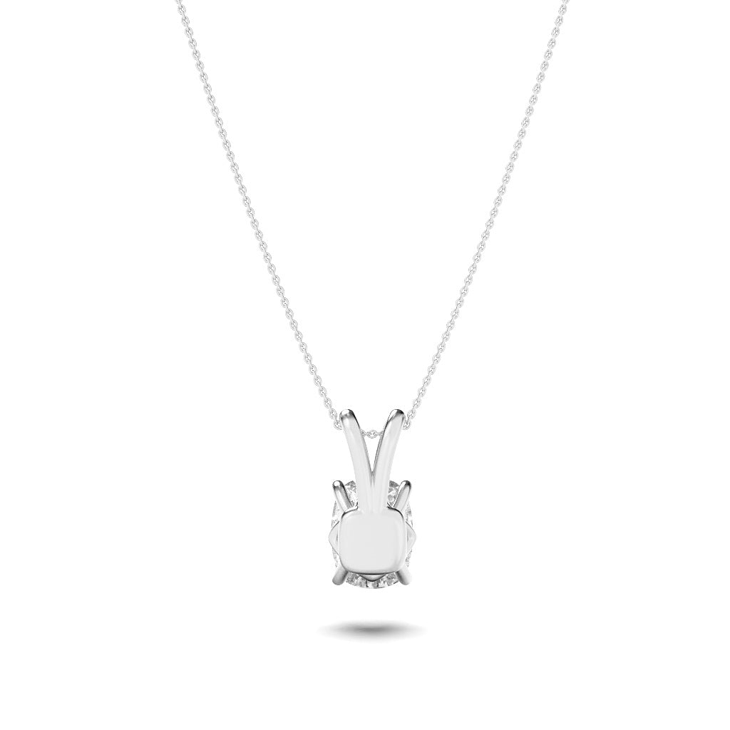 1CTW Elongated Cushion Shaped Lab Grown Diamond (F/VS) Split Bale Solitaire Pendant in 14K Gold