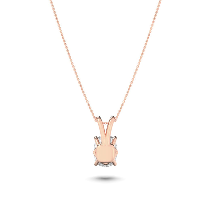 1CTW Elongated Cushion Shaped Lab Grown Diamond (F/VS) Split Bale Solitaire Pendant in 14K Gold