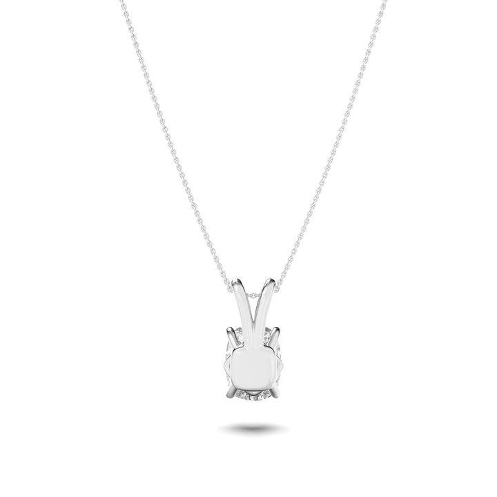 2Cttw Elongated Cushion Shaped Lab Grown Diamond (F/VVS) Split Bale Solitaire Pendant in 14K Gold
