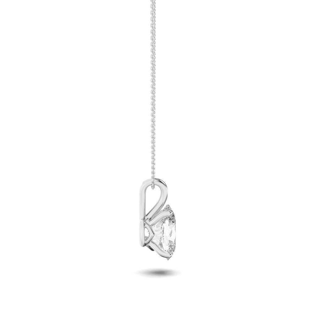 2Cttw Oval Shaped Lab Grown Diamond (F/VS) Split Bale Solitaire Pendant in 14K Gold