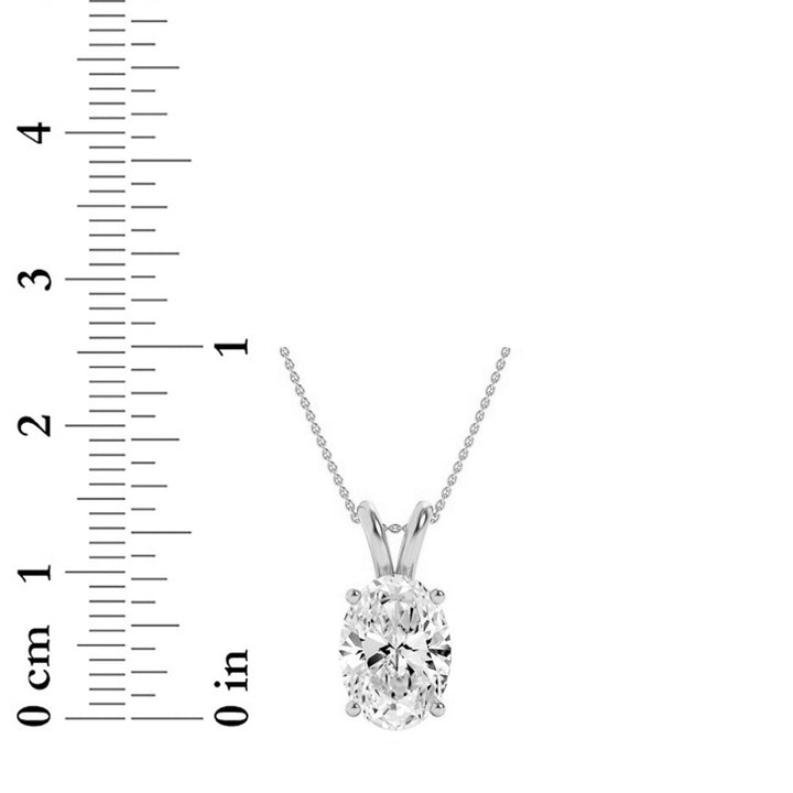 2Cttw Oval Shaped Lab Grown Diamond (F/VS) Split Bale Solitaire Pendant in 14K Gold