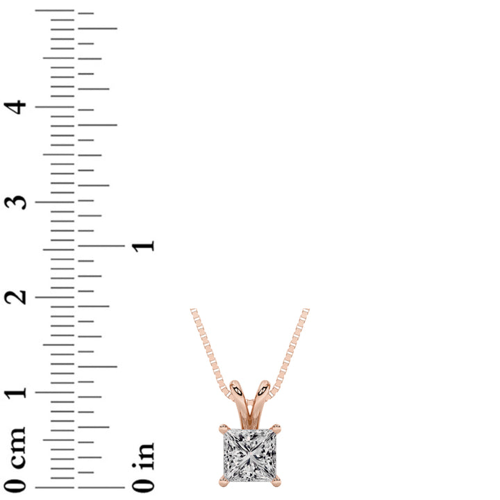 1CTW Princess Shaped Lab Grown Diamond (F/VS) Split Bale Solitaire Pendant in 14K Gold