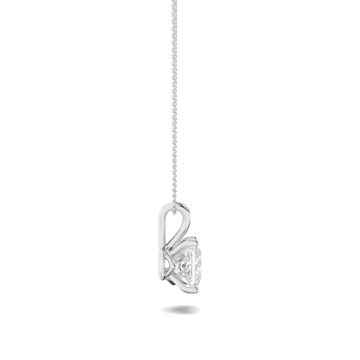 2Cttw Princess Shaped Lab Grown Diamond (F/VS) Split Bale Solitaire Pendant in 14K Gold