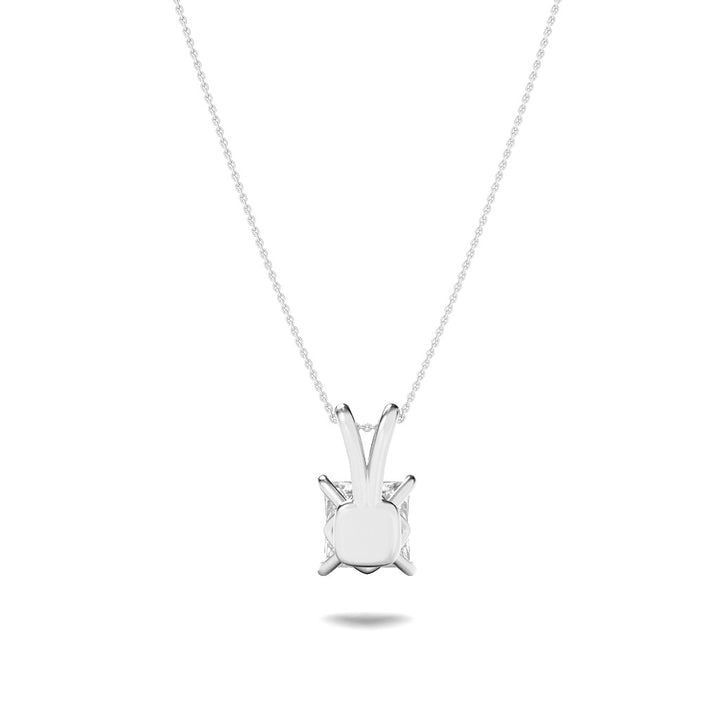 2Cttw Princess Shaped Lab Grown Diamond (F/VS) Split Bale Solitaire Pendant in 14K Gold
