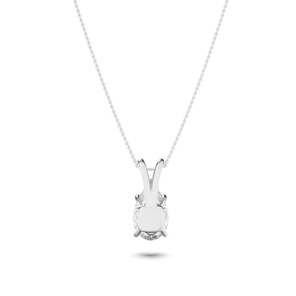 1CTW Pear Shaped Lab Grown Diamond (F/VS) Split Bale Solitaire Pendant in 14K Gold