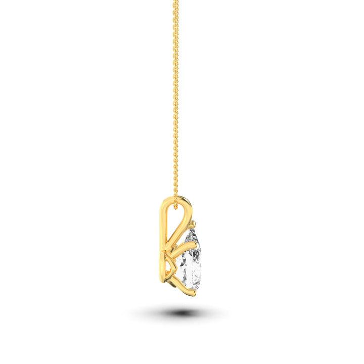 1CTW Pear Shaped Lab Grown Diamond (F/VS) Split Bale Solitaire Pendant in 14K Gold