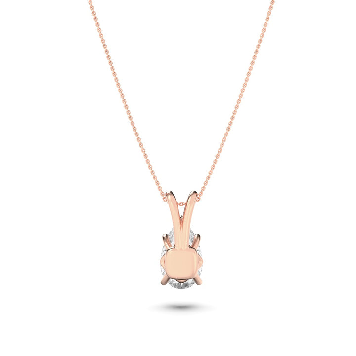 1CTW Pear Shaped Lab Grown Diamond (F/VS) Split Bale Solitaire Pendant in 14K Gold