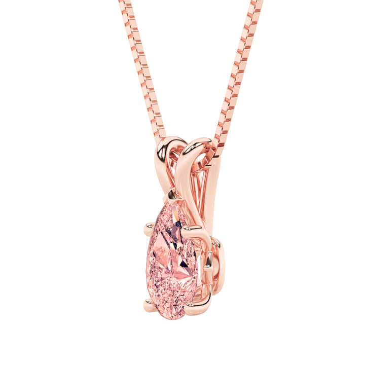 2Cttw Pear Shaped Lab Grown Diamond (F/VS) Split Bale Solitaire Pendant in 14K Gold