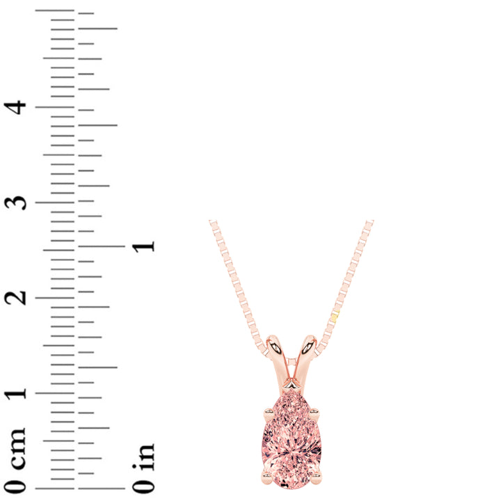 3Cttw Pear Shaped Lab Grown Diamond (F/VS) Split Bale Solitaire Pendant in 14K Gold