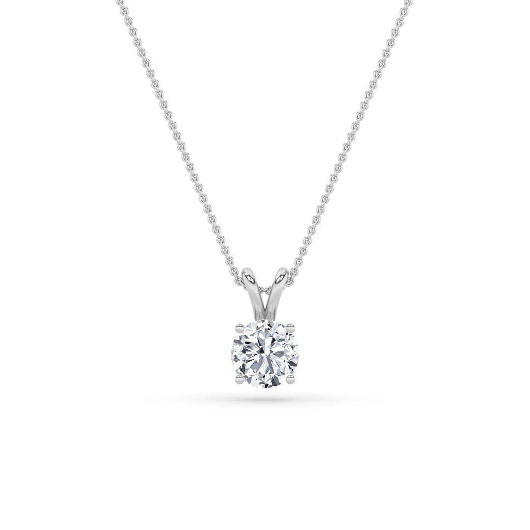 1CTW Round Shaped Lab Grown Diamond (F/VS) Split Bale Solitaire Pendant in 14K Gold
