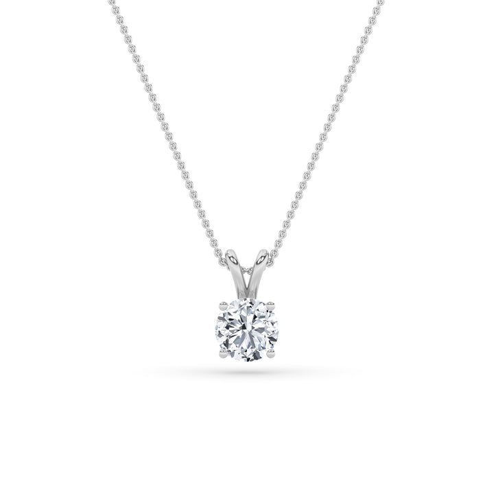 1CTW Round Shaped Lab Grown Diamond (F/VS) Split Bale Solitaire Pendant in 14K Gold
