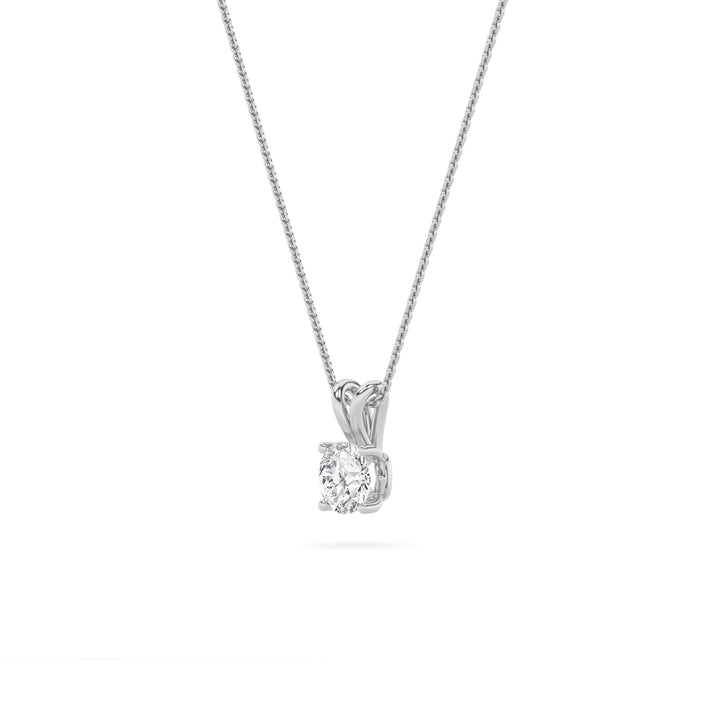 1CTW Round Shaped Lab Grown Diamond (F/VS) Split Bale Solitaire Pendant in 14K Gold