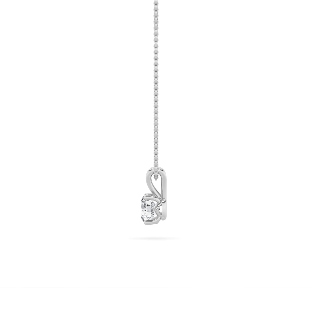 1CTW Round Shaped Lab Grown Diamond (F/VS) Split Bale Solitaire Pendant in 14K Gold