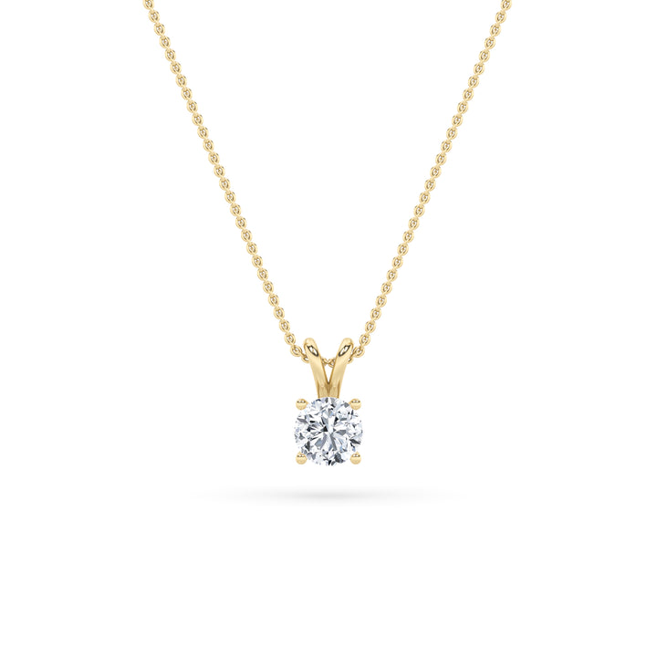 1CTW Round Shaped Lab Grown Diamond (F/VS) Split Bale Solitaire Pendant in 14K Gold