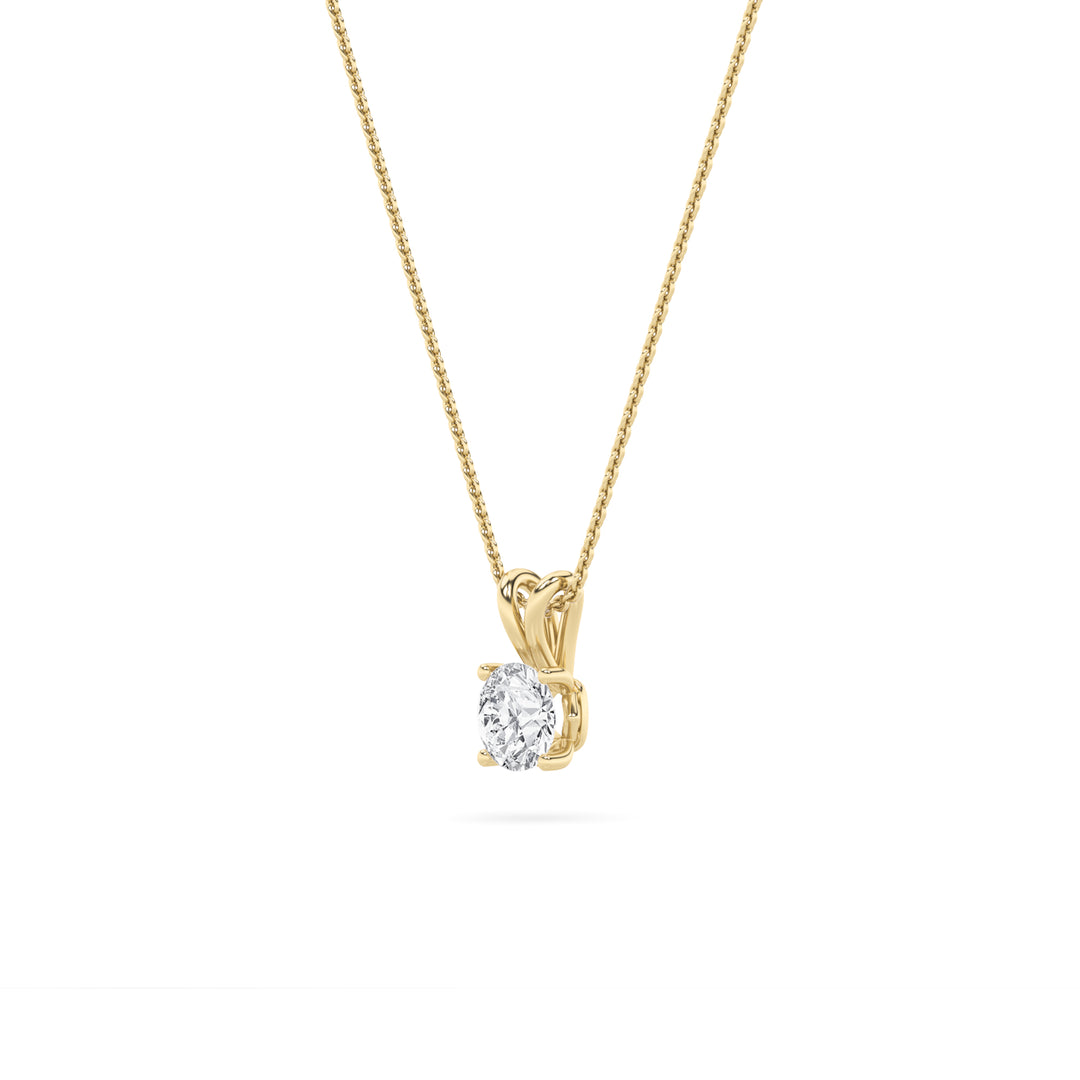 1CTW Round Shaped Lab Grown Diamond (F/VS) Split Bale Solitaire Pendant in 14K Gold