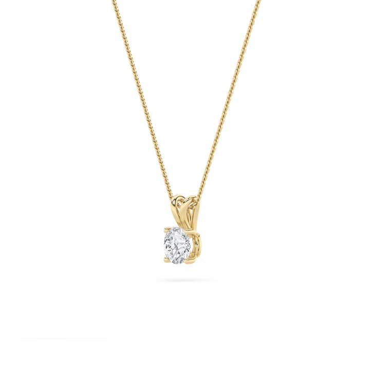 1CTW Round Shaped Lab Grown Diamond (F/VS) Split Bale Solitaire Pendant in 14K Gold