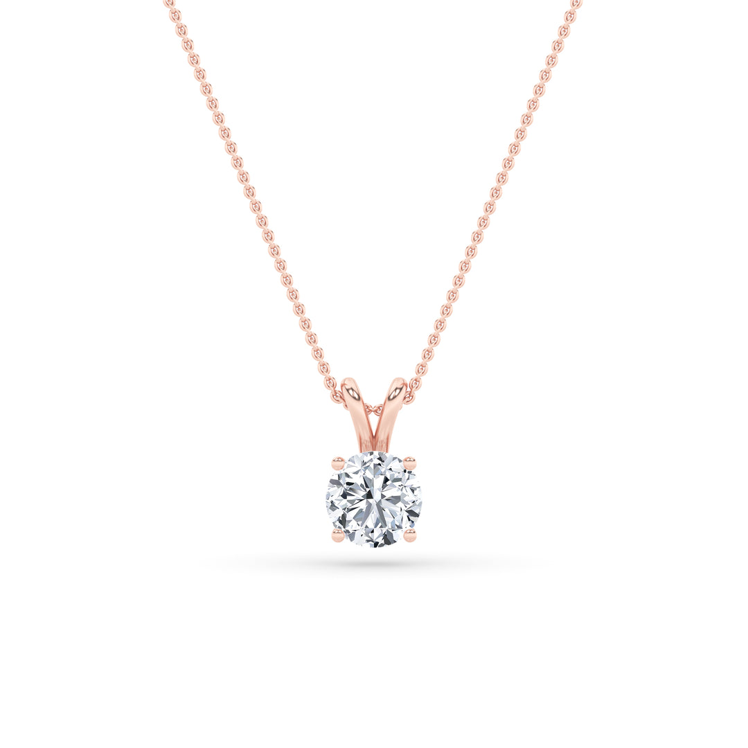 1CTW Round Shaped Lab Grown Diamond (F/VS) Split Bale Solitaire Pendant in 14K Gold