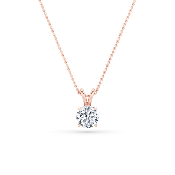 1CTW Round Shaped Lab Grown Diamond (F/VS) Split Bale Solitaire Pendant in 14K Gold