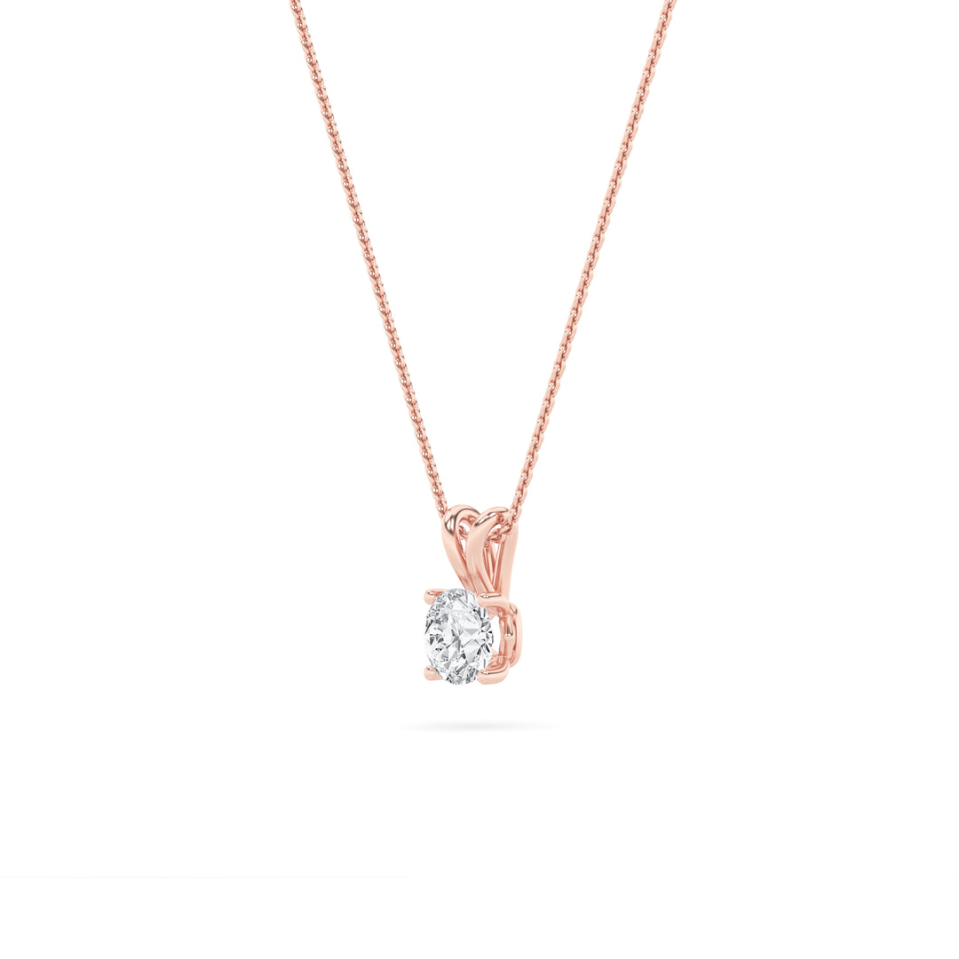 1CTW Round Shaped Lab Grown Diamond (F/VS) Split Bale Solitaire Pendant in 14K Gold