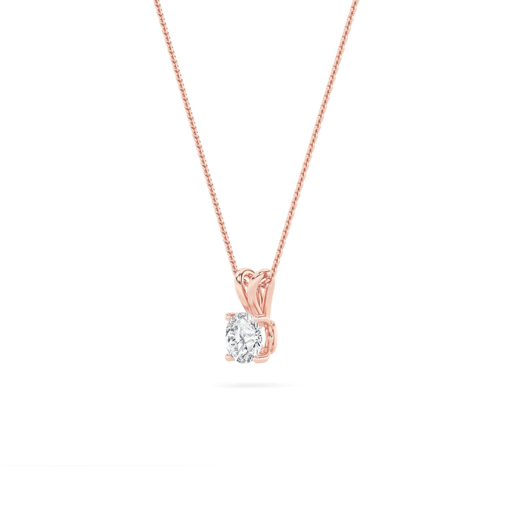 1CTW Round Shaped Lab Grown Diamond (F/VS) Split Bale Solitaire Pendant in 14K Gold
