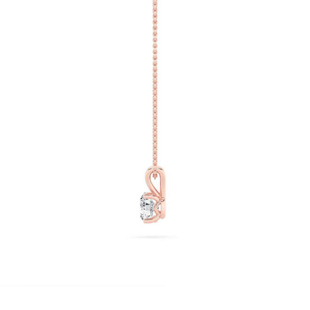 1CTW Round Shaped Lab Grown Diamond (F/VS) Split Bale Solitaire Pendant in 14K Gold