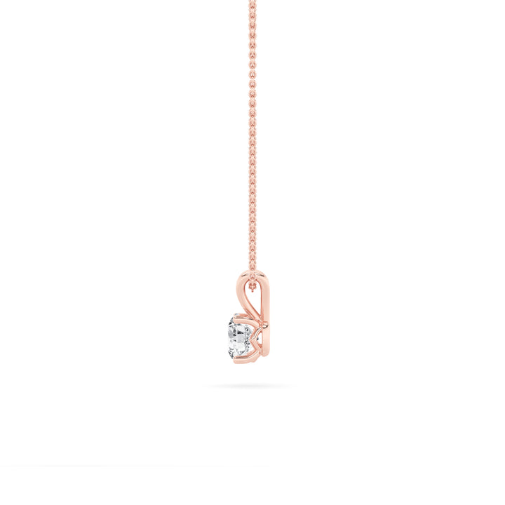1CTW Round Shaped Lab Grown Diamond (F/VS) Split Bale Solitaire Pendant in 14K Gold