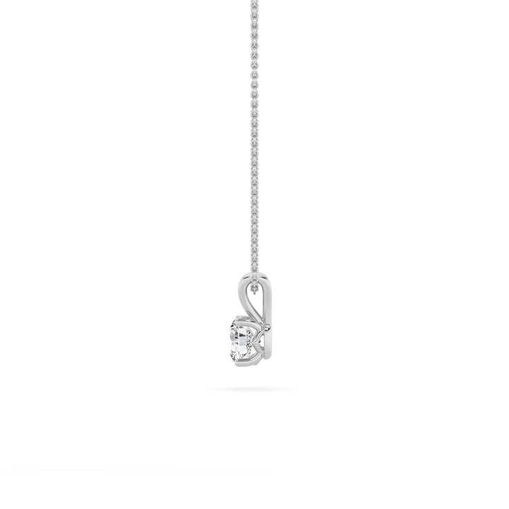 2Cttw Round Shaped Lab Grown Diamond (F/VS) SplitBale Solitaire Pendant in 14K Gold