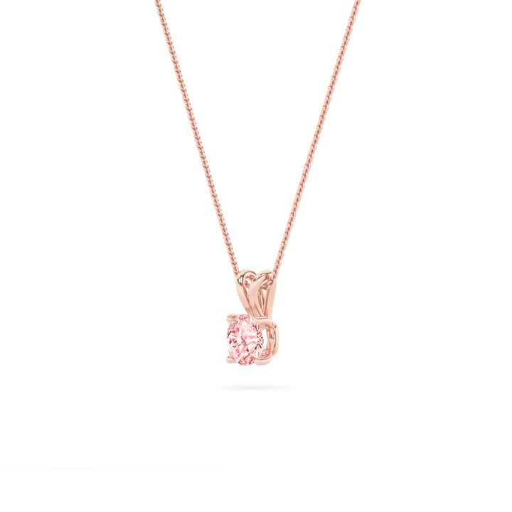 2Cttw Round Shaped Lab Grown Diamond (F/VS) SplitBale Solitaire Pendant in 14K Gold
