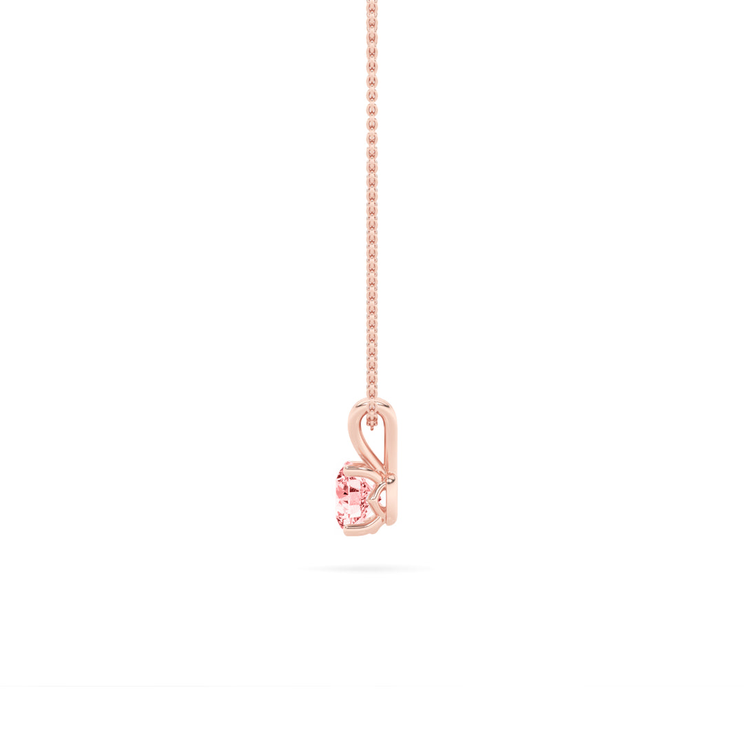 2Cttw Round Shaped Lab Grown Diamond (F/VS) SplitBale Solitaire Pendant in 14K Gold