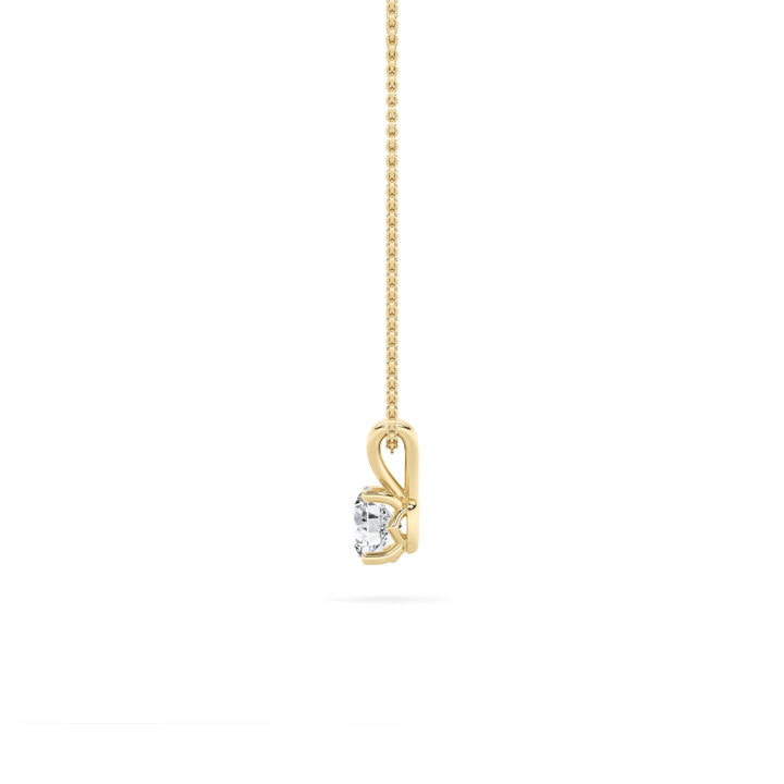 3Cttw Round Shaped Lab Grown Diamond (F/VS) SplitBale Solitaire Pendant in 14K Gold